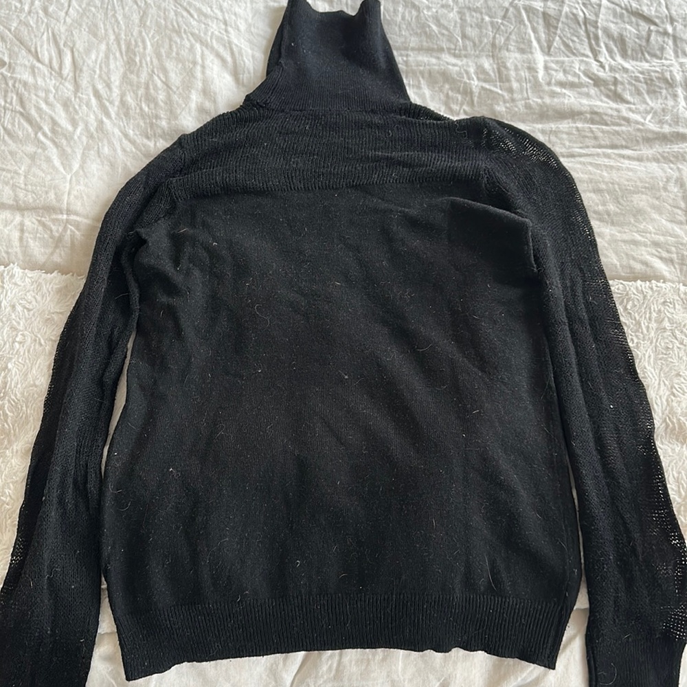 Bcbg generation perforated black turtleneck size medium